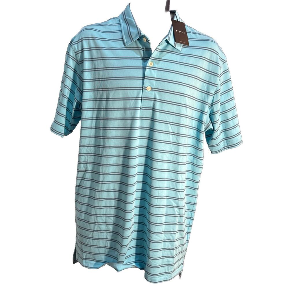 Dunning Men's Golf Shirt Size‎ Large Blue And Grey NWT